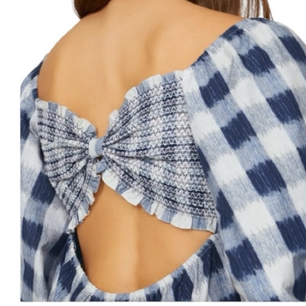 Sachin + Babi Kyle Gingham Indigo Check Print Cotton - Picture 3 of 3